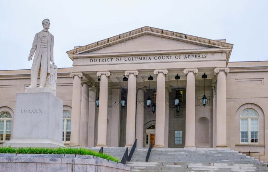 The District of Columbia Court of Appeals building in Washington