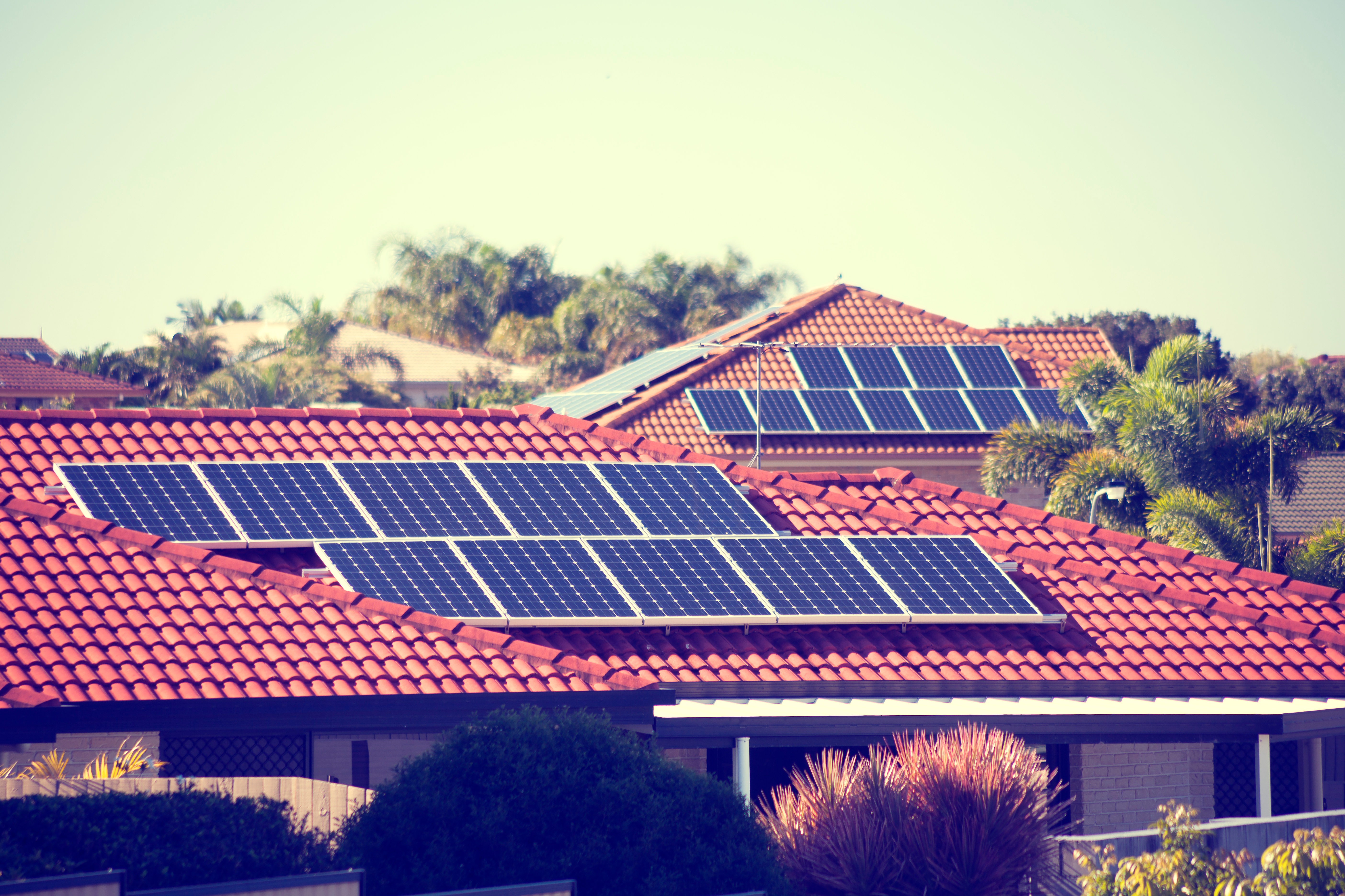 solar panels on roof of home