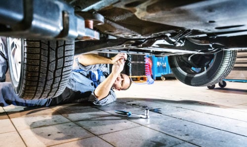 mechanic working on car maintenance